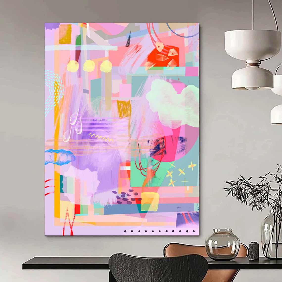 collage purple wall art